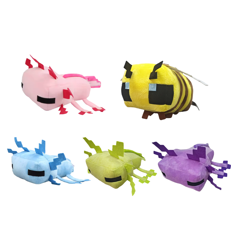Kids Zombie Toys - Плюшевые игрушки: Аксалотль, Крипер, Паук, Эндермен,