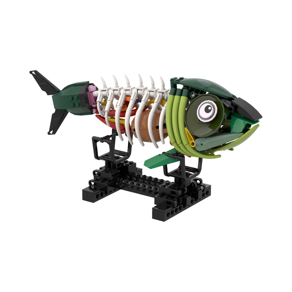 Kids Zombie Toys - Конструктор MOC «Рыба-зомби»: Модель рыбицы-скелета, морское