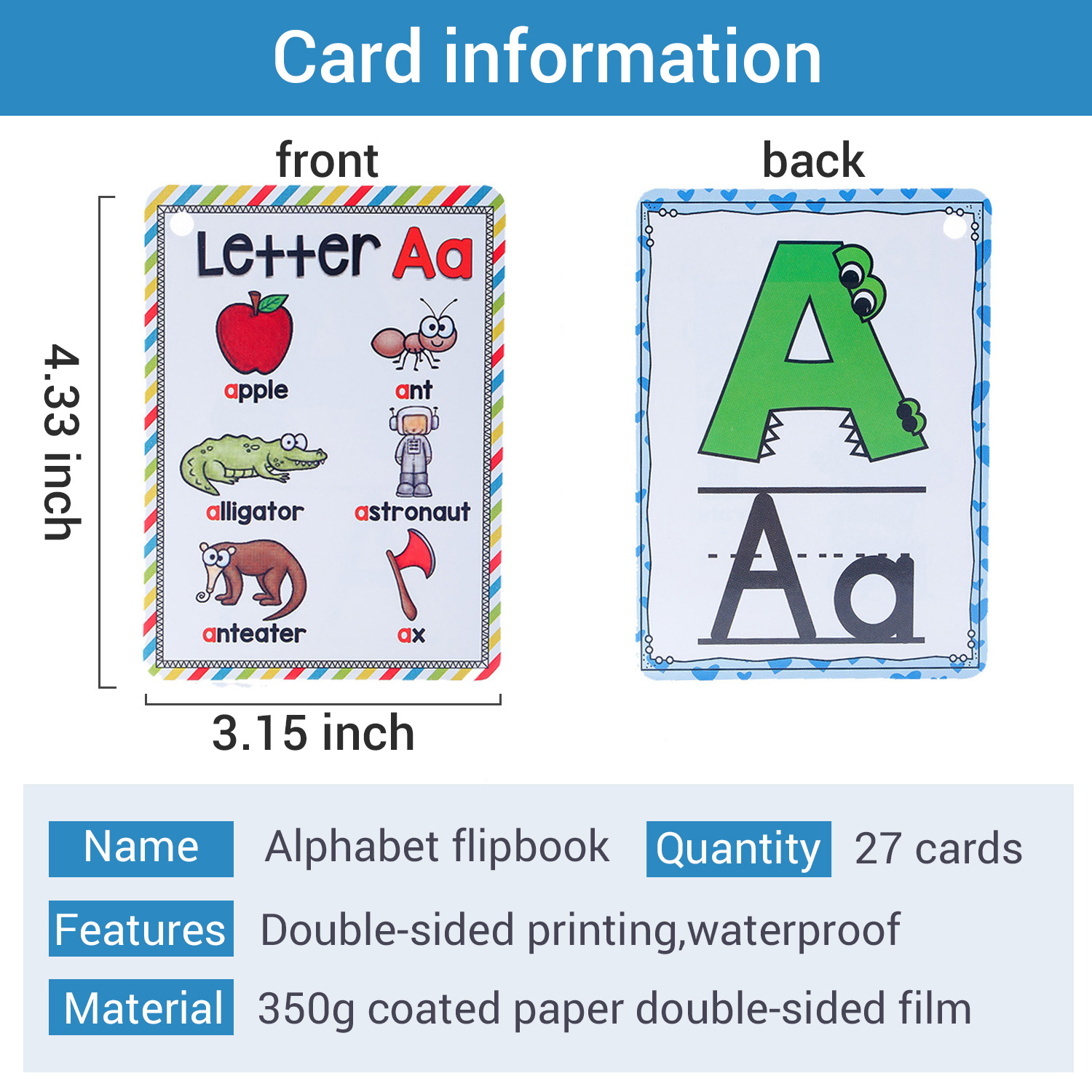 Bview Art, английские 26-буквы – обзор и цена Educational Flash Card