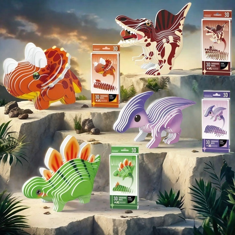 Набор из 4 3D-пазлов с динозав – обзор и цена Dinosaur Figurine Set