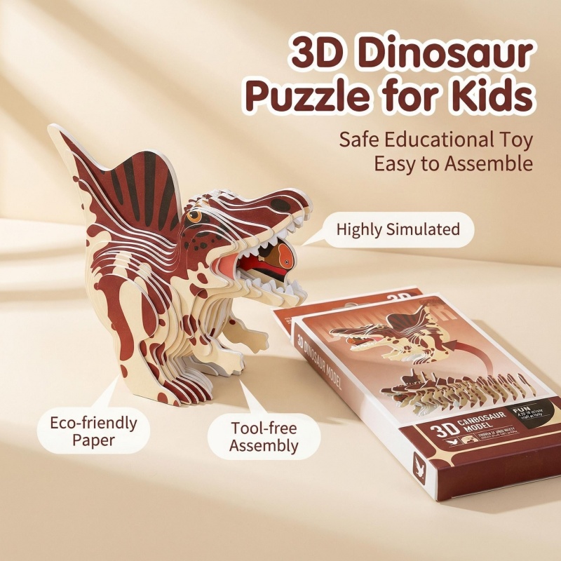 Набор из 4 3D-пазлов с динозав – обзор и цена Dinosaur Figurine Set